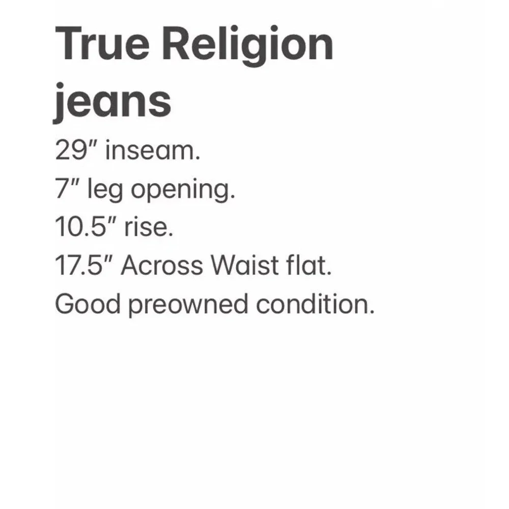 True Religion Geno Relaxed Denim Jeans Men's 34 X29 Made in USA Distressed